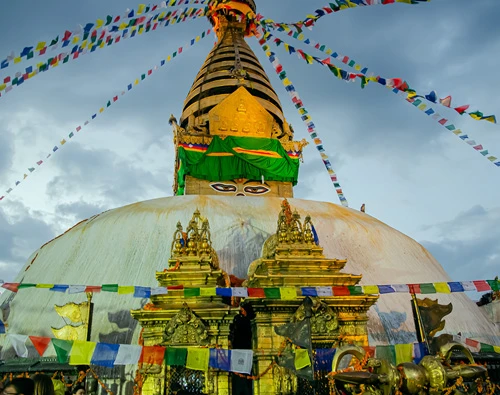 swoyambhunath stupa evening view